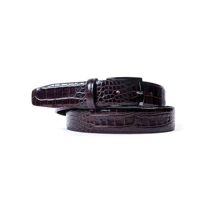 Læderbælte Croc - Brun